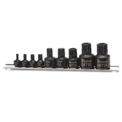 Titan Tools 16138 Impact Triple Square Bit Socket Set – 9 Piece