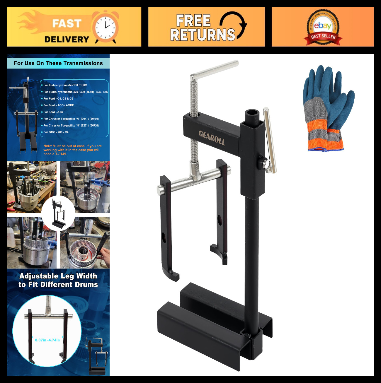 Universal Heavy Duty Automatic Clutch Drum Spring Compressor Tool for Ford, GM,