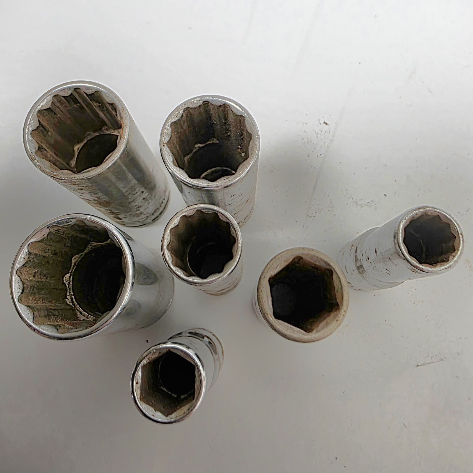 Used Various Deep 3/8 Drive Sockets See Pics for Descriptions #0776