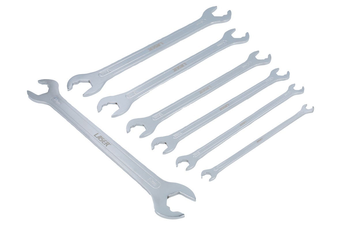 Laser 8521 Ultra Thin Ratcheting Action Spanner Set 7pc
