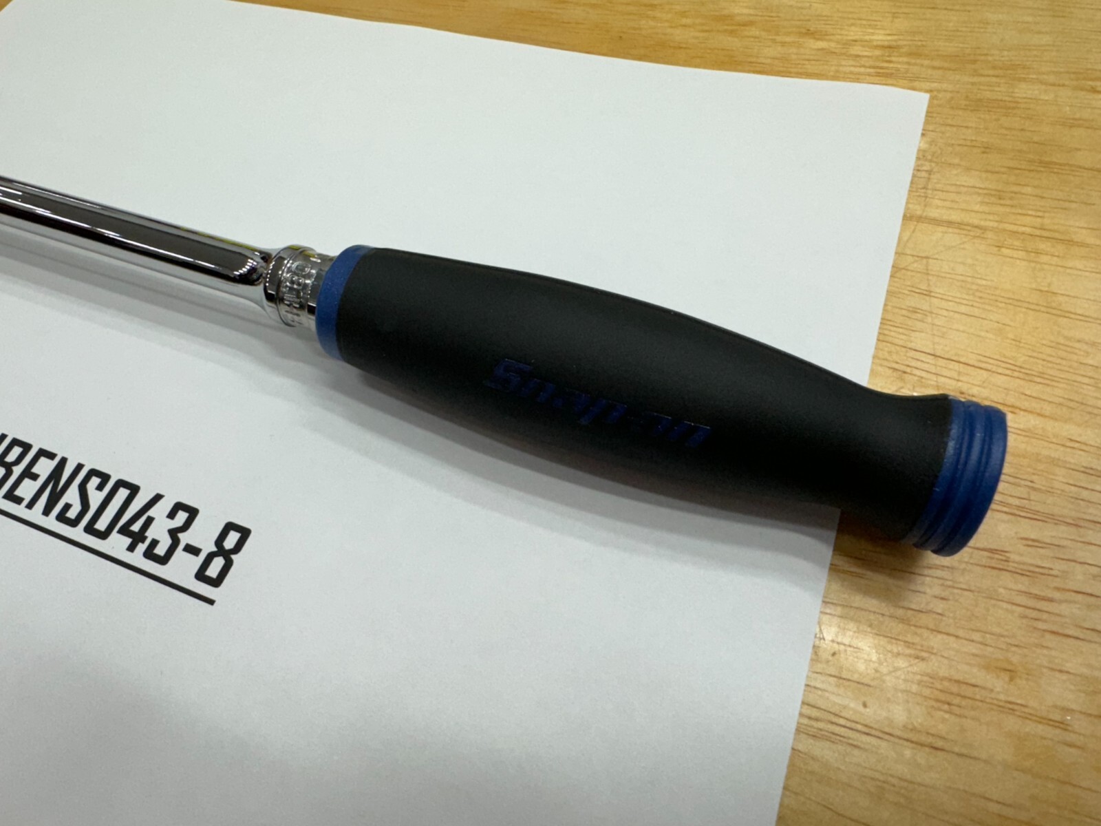 Snap-on Tools POWER BLUE 3/8″ Drive Soft Grip Long Fixed Head Ratchet FHL80MB