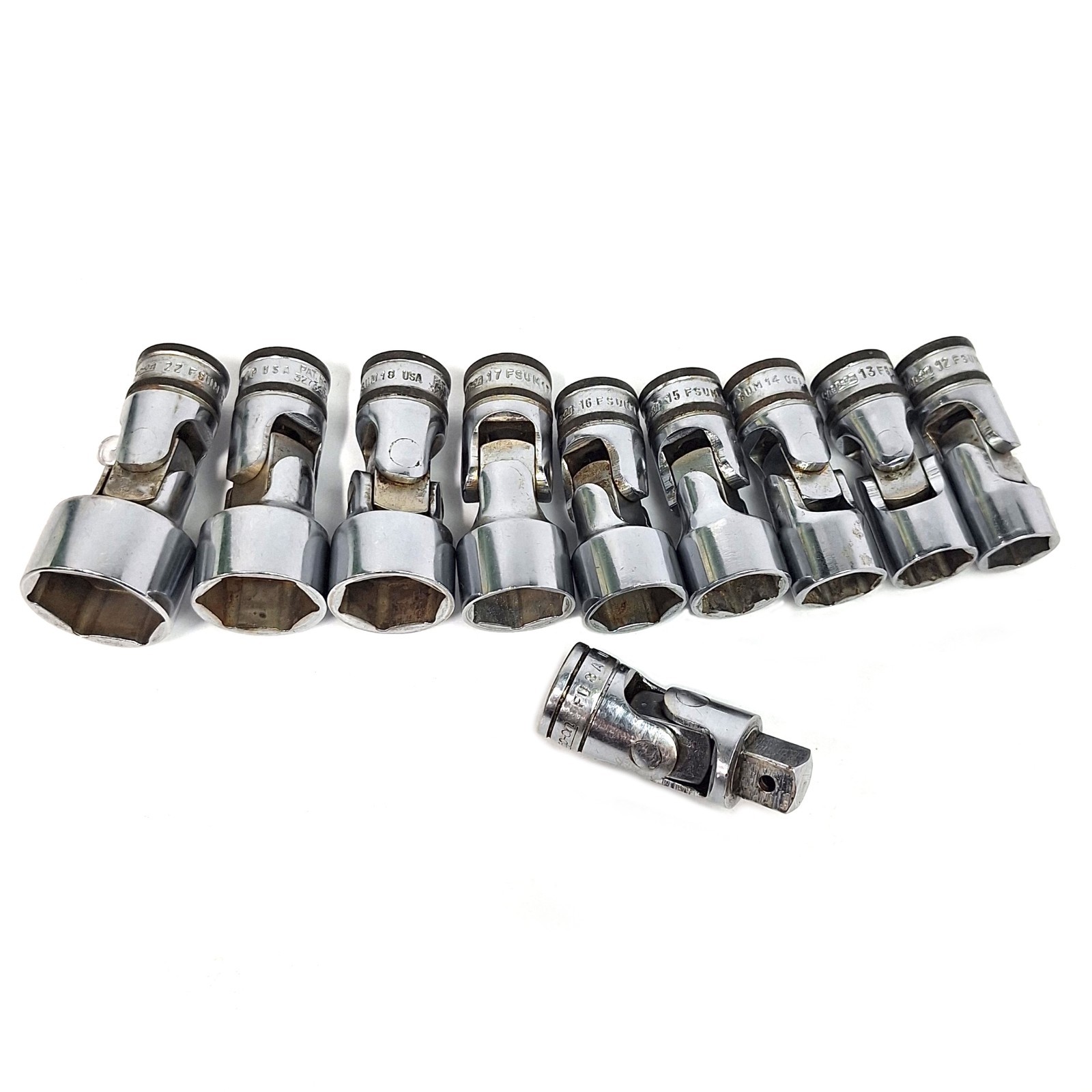 Snap On 3/8 Drive Metric Swivel 9 plus 1 Adapter 6 pt Sizes in description