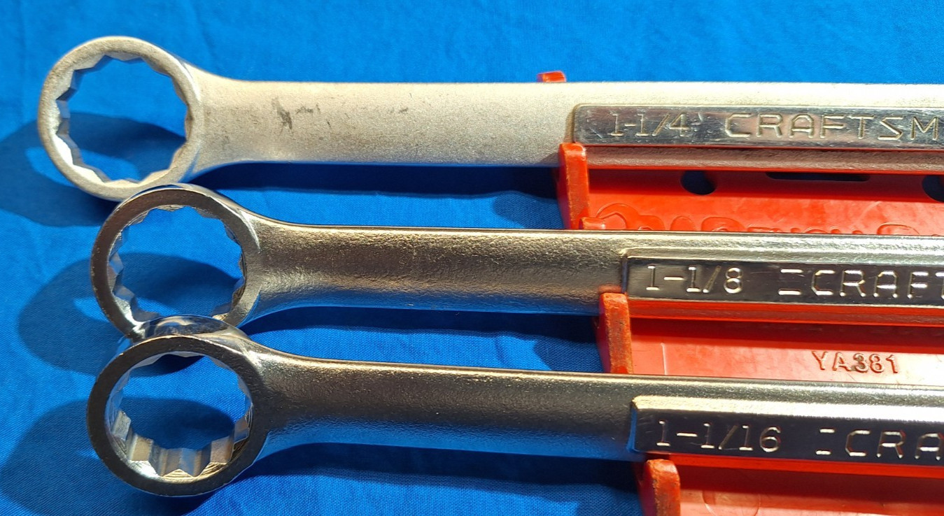 USA Craftsman 3pc SAE Large combination wrenches 1-1/4″, 1-1/8″ 1-1/16″ 44708 07