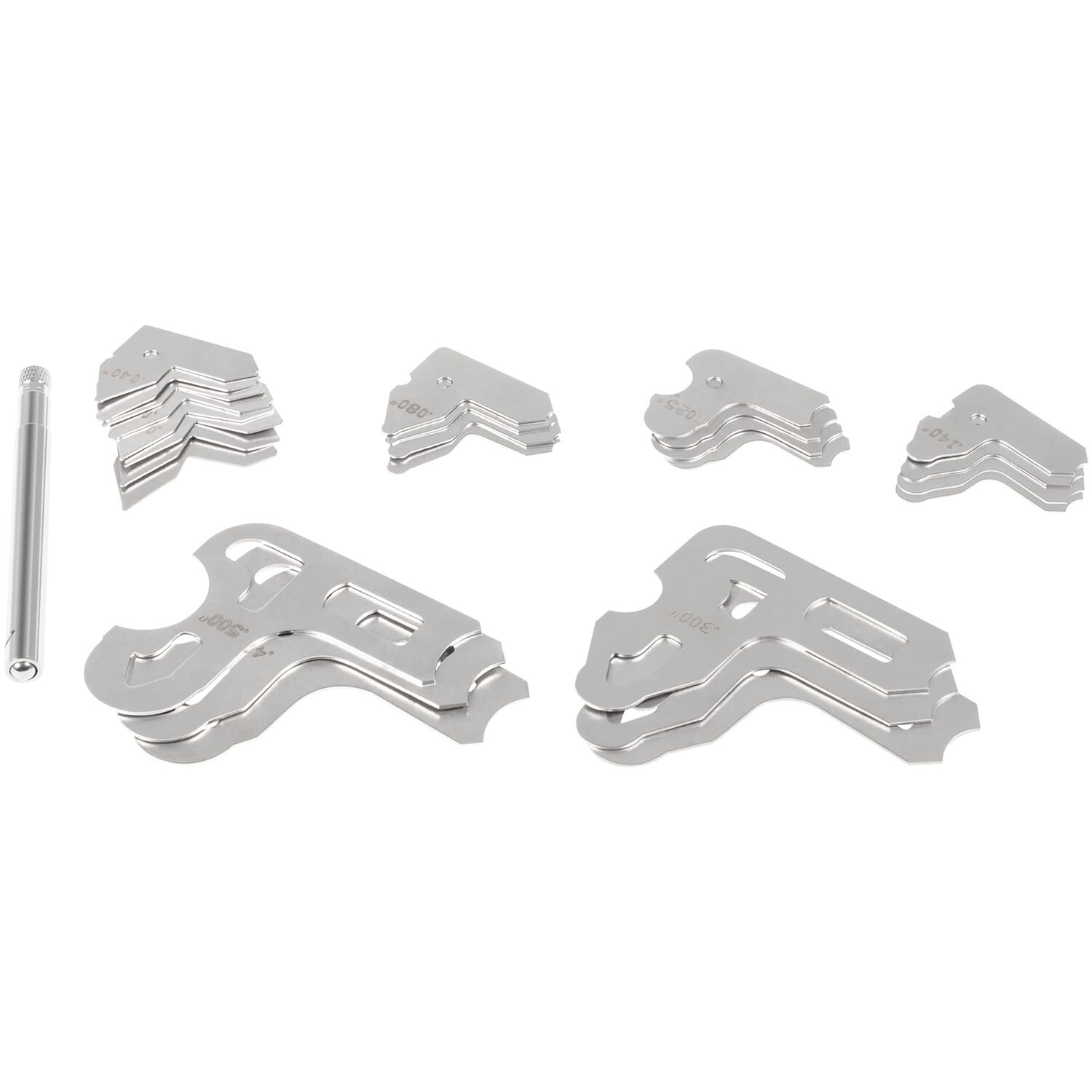 3602-5025 Radius Gauge Set, 0.010» to 0.500» Gauges with Holder, 26-Piece