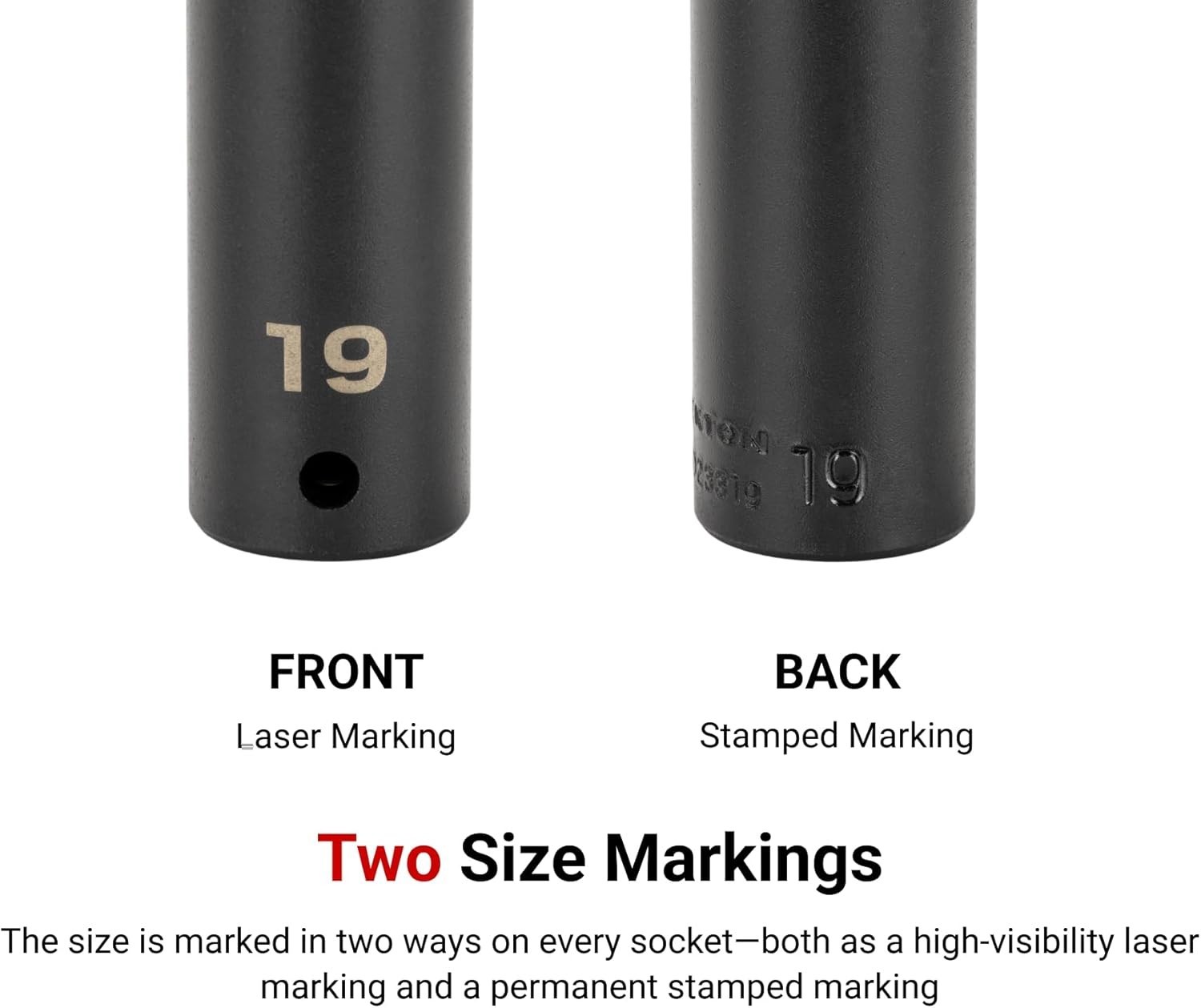 Durable 1/2 Inch Drive x 3/4 Inch Deep 12-Point Impact Socket, Oil Rubbed Finish