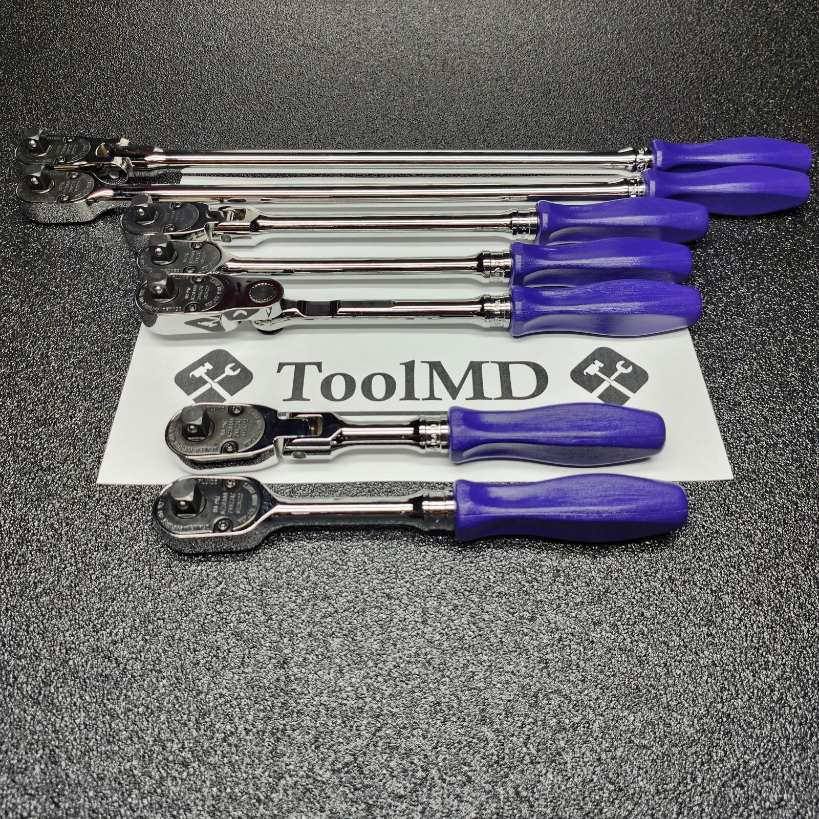 Snap-on Tools NEW 7pc DARK PURPLE Hard Handle 3/8″ Drive Fixed Flex Ratchet Set