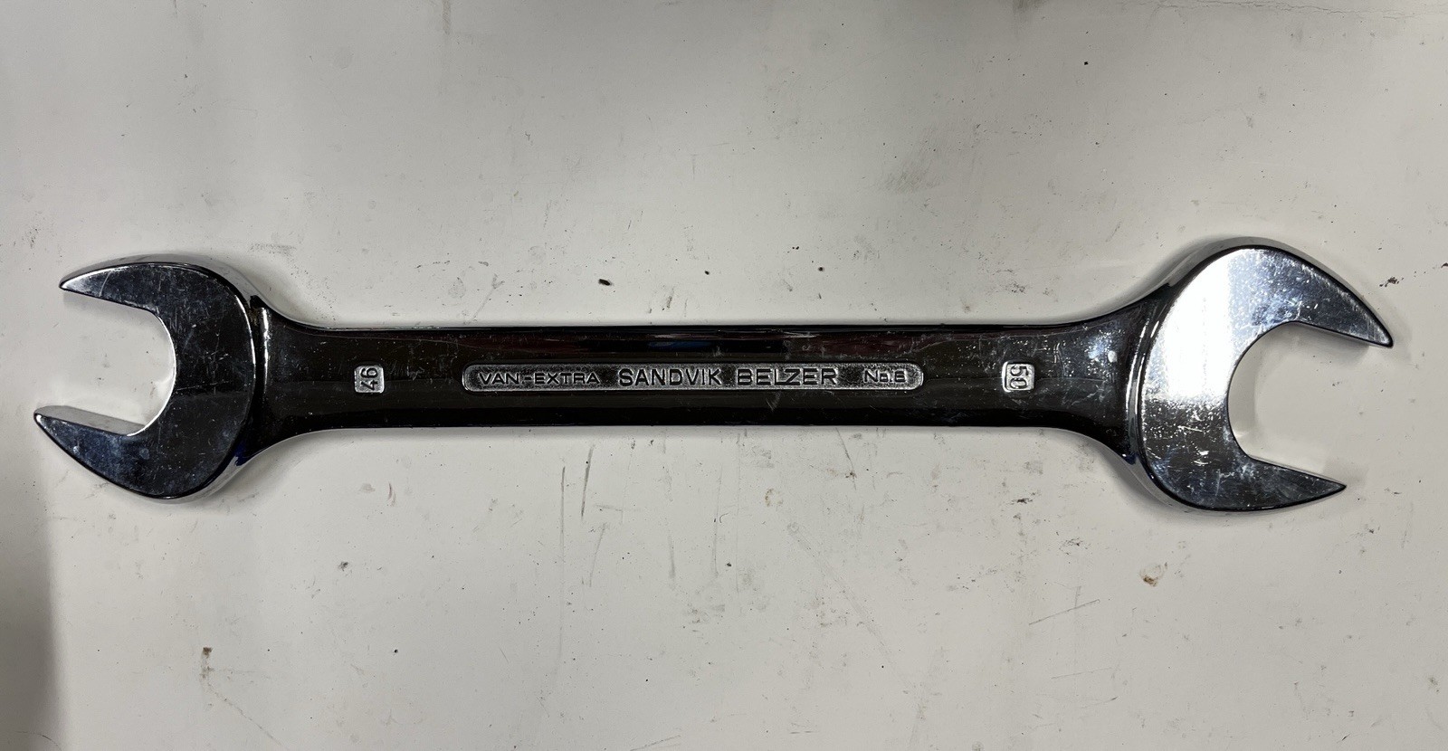 Sandvik Belzer No. 6 Metric Double Open Chrome Open End Wrench 46mm x 50mm