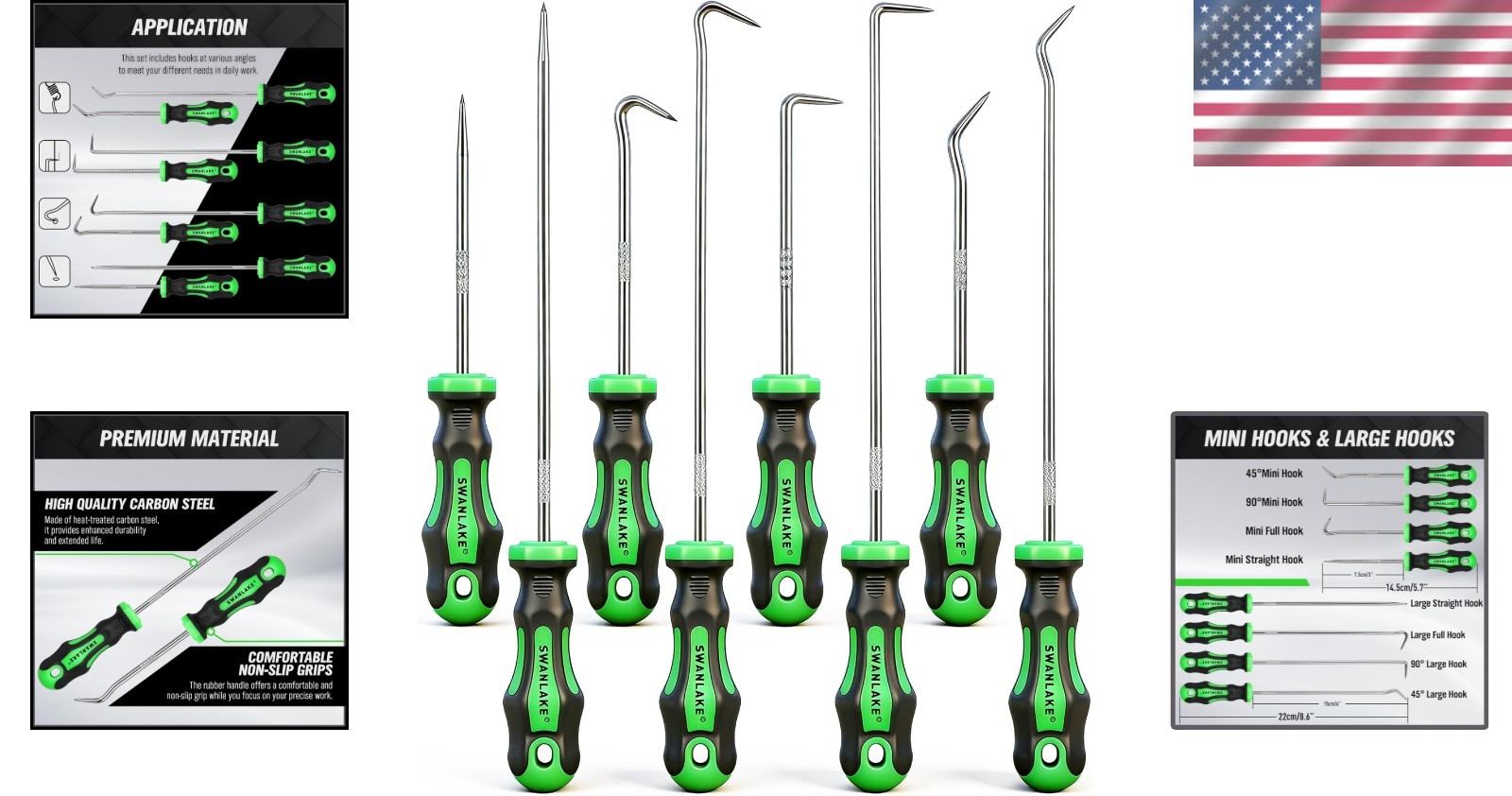 Professional 8-Piece Mini Pick Set – Non-Slip Precision for Automotive Repair