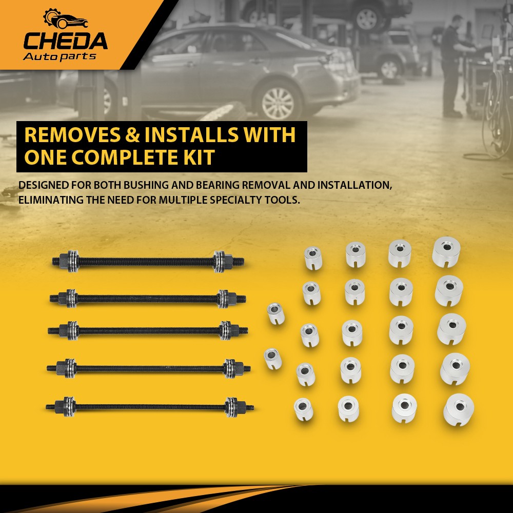 Universal Press & Pull Sleeve Kit Bush Bearing Removal Insertion Tool Kit 27 PCS