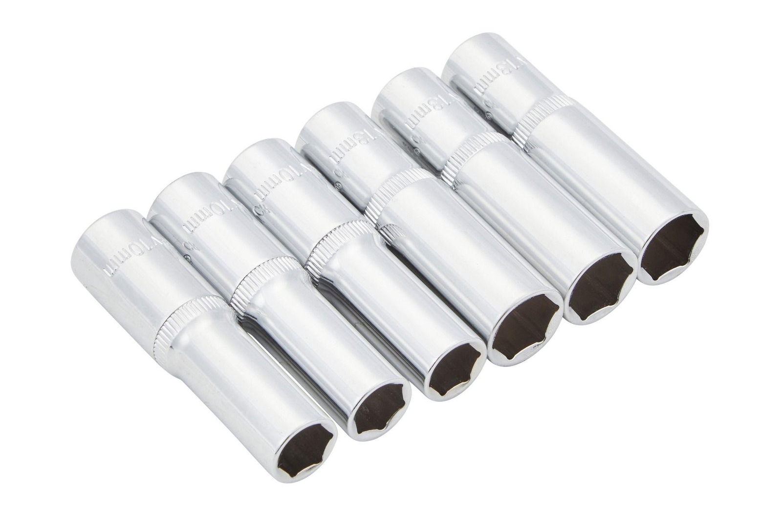 BlueSpot 6Pcs 3/8″ Metric Deep Sockets Set 10 & 13mm Supplied in EVA Foam Tray