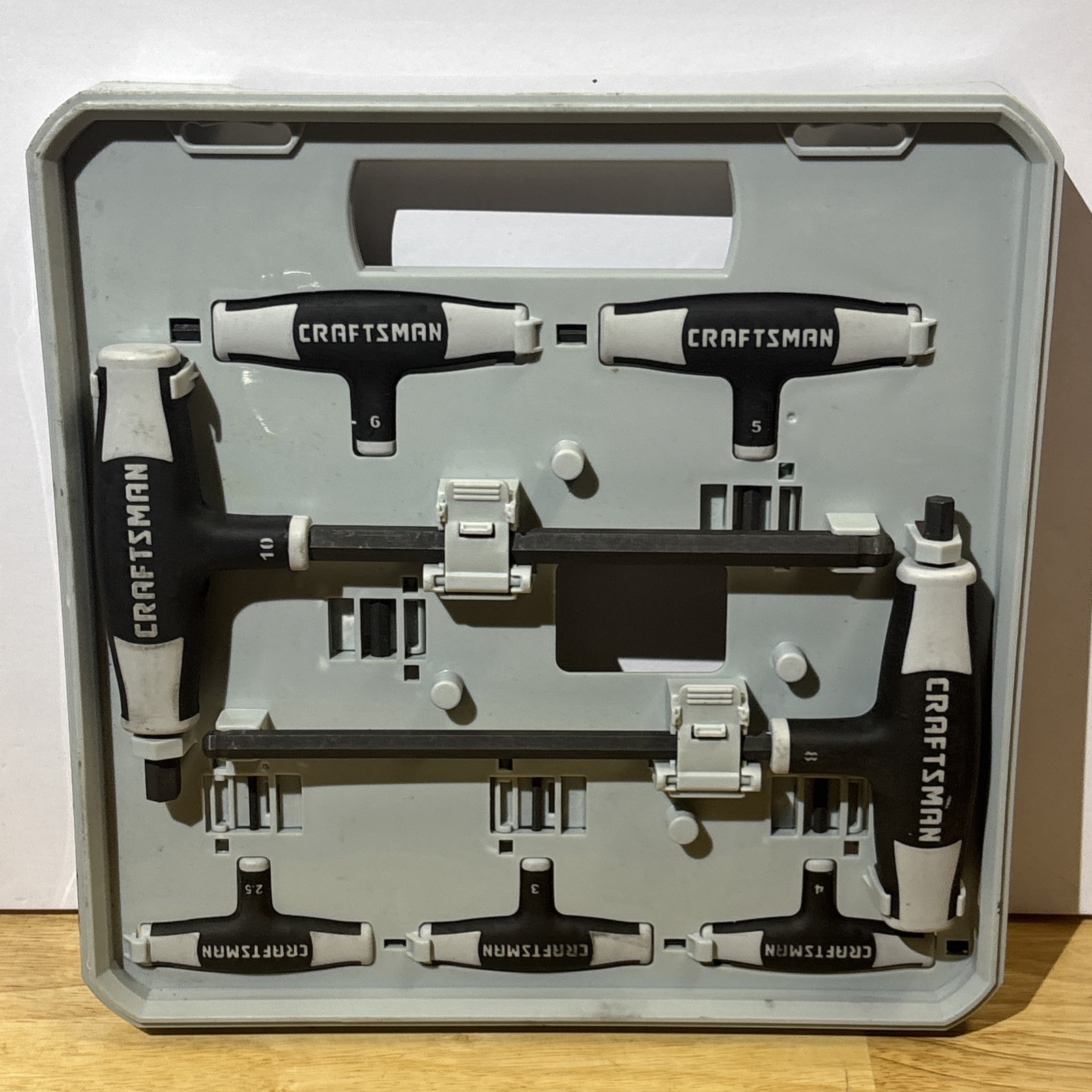 Craftsman Metric T Through Handle Ball Round Hex Key Wrench Set 9 46384 USA