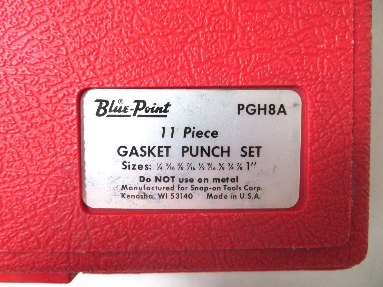 Blue-Point by Snap-On PGH8A 11-Piece Gasket Punch Set SAE Red Molded Case – USA