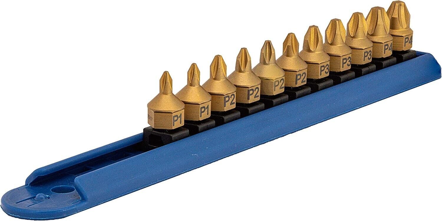Mayhew 16002 Phillips Titanium Coated, Low Profile, Dual Drive Socket Bit Set