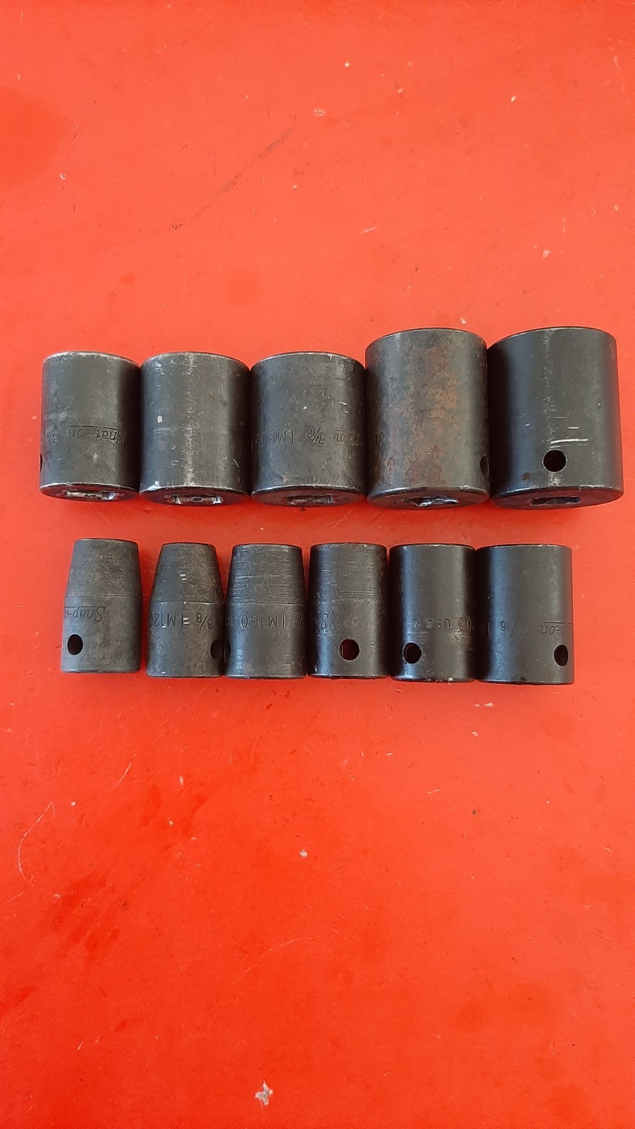 Snap-On 1/2″ Drive 11 pc 6 Point SAE Shallow Impact Socket Set Im120-320 3/8″-1″