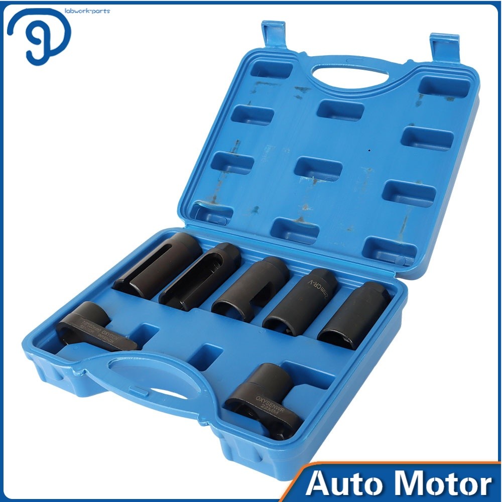 1/2″ 3/8″ 7/8″ Oxygen Sensor Socket Wrench 22mm 27mm 29mm Auto Repair Tool 7/Set