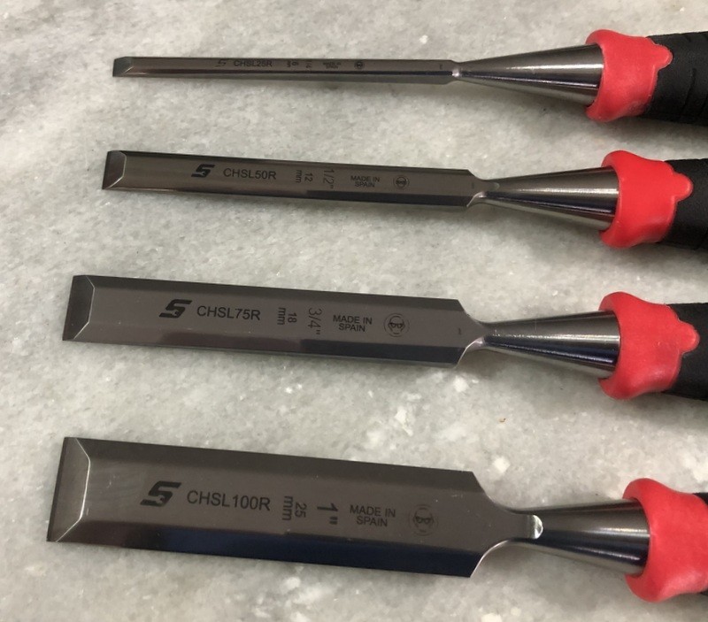 New Snap-on Tools RED 4pc Composite Handle Soft Grip Chisel Set CHSL400