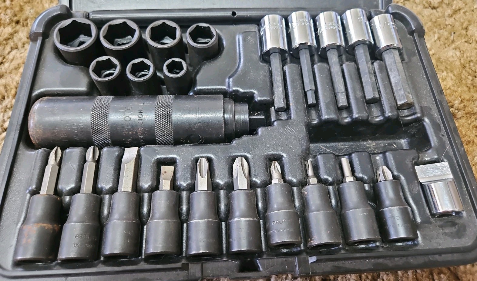 Proto Hand Impact W/ IMPACT sockets SET ALAN BITS AN IMPACT DRIVER’S SOCKETS