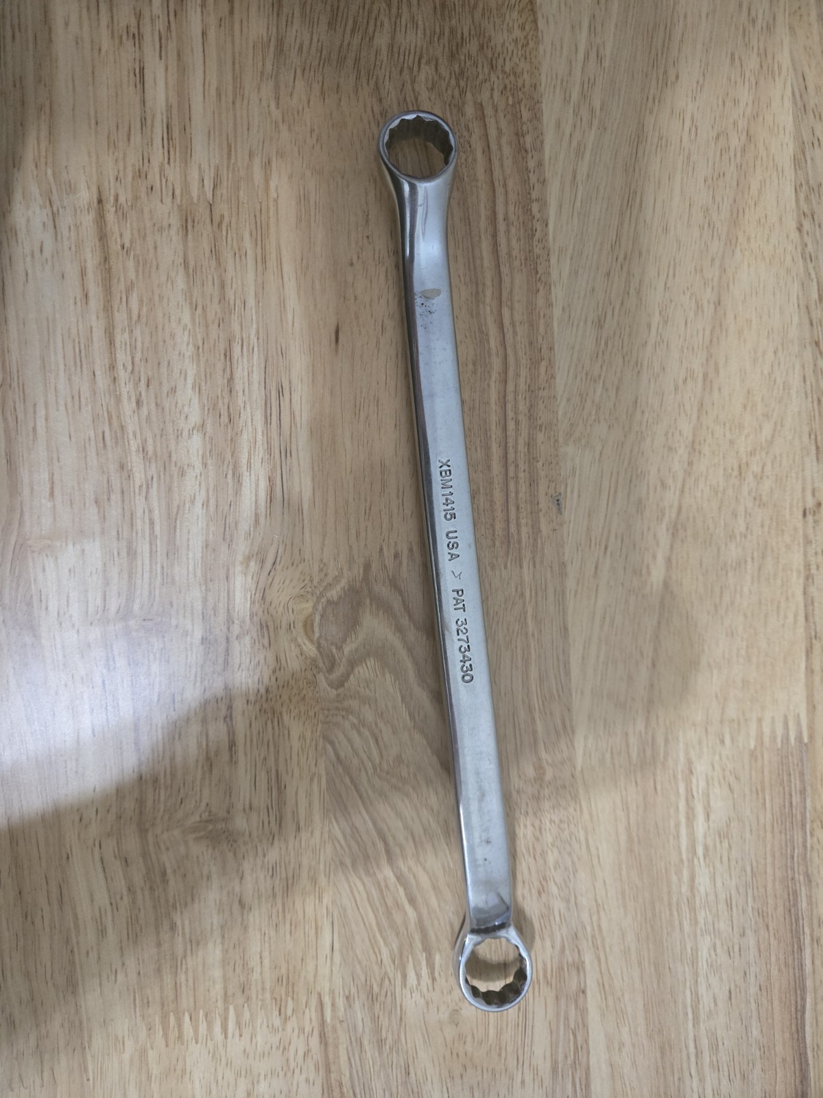Snap On 14MM-15MM 12PT Metric Chrome Offset Box End Wrench USA XBM1415A