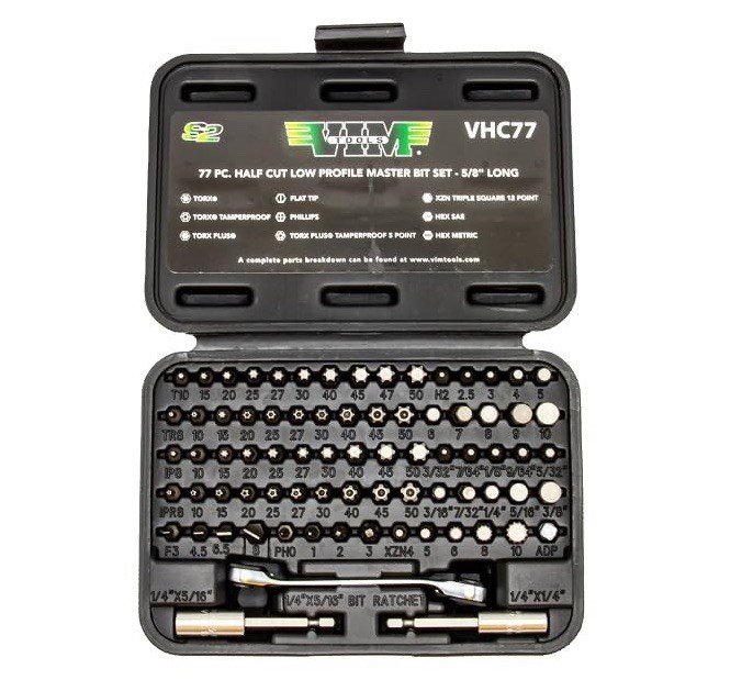 VIM TOOLS VHC77 77 Piece Half Cut Bit Set NEW