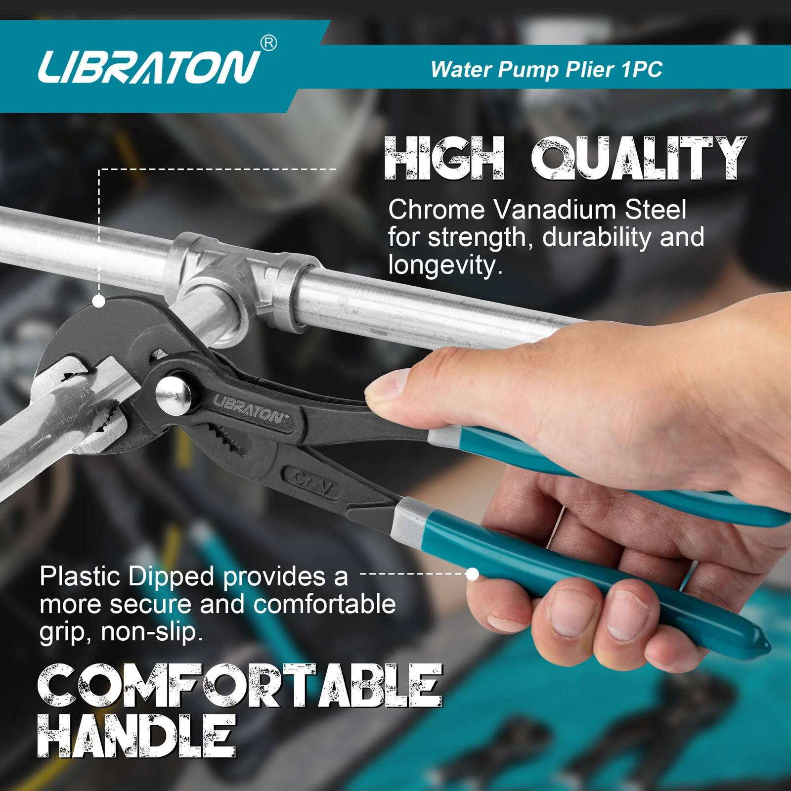 7/10/12 Inch Water Pump Pliers Quick-Release Water Pipe Pliers Adjustable