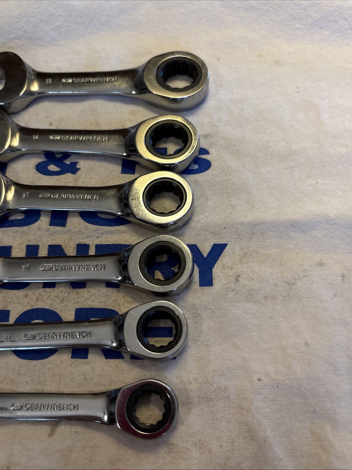 GearWrench 6pc Stubby Metric Ratcheting Combo Wrench Set 10-15mm