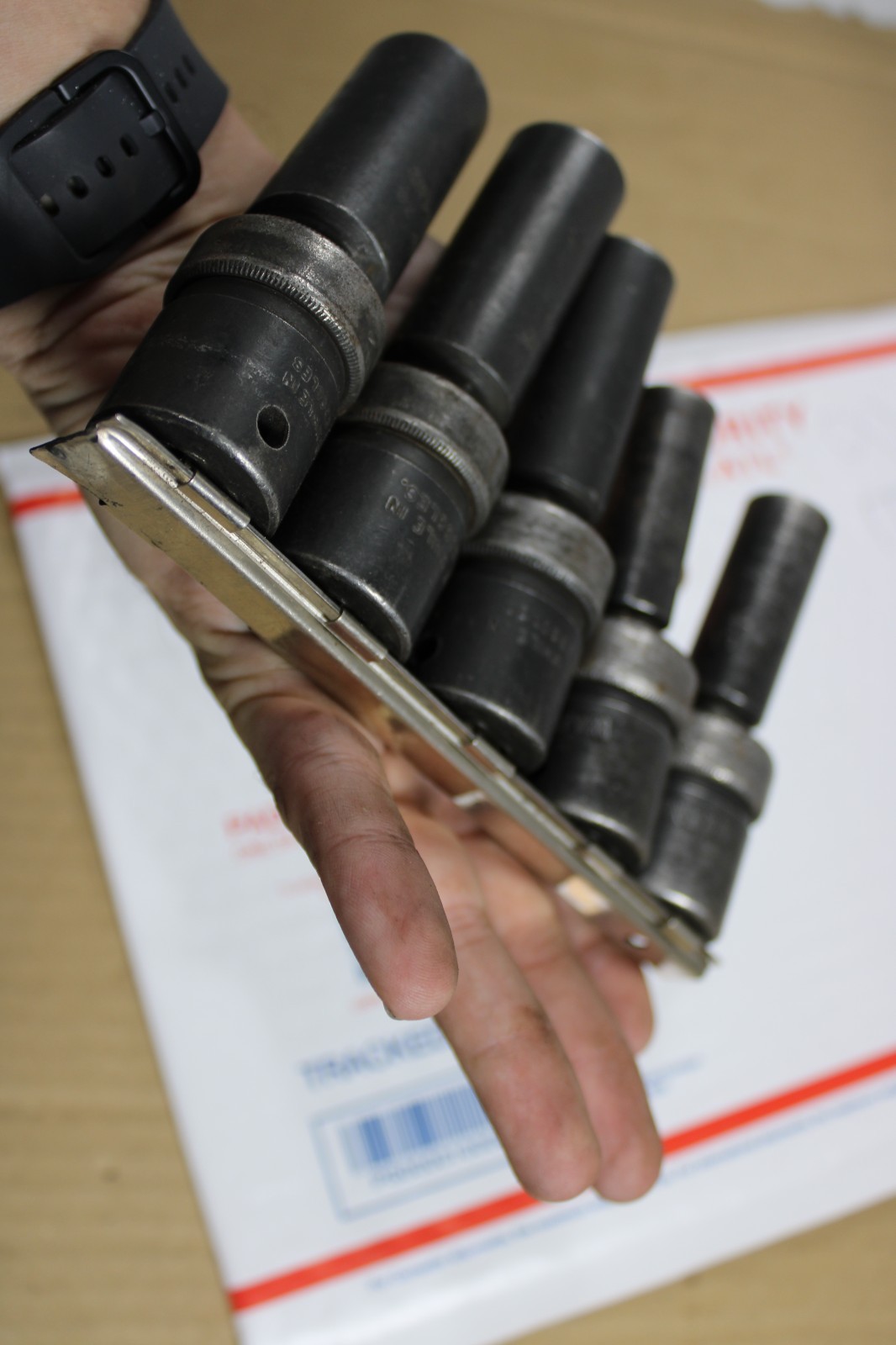 Snap on 5pc 1/2″ Drive Deep Swivel Impact Socket Set SAE 9/16 – 3/4