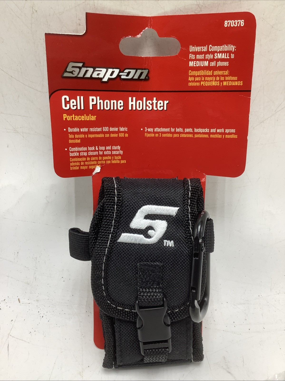 Snap on tools BLACK New cell phone holder vertical + inside pocket NEW !!!!!