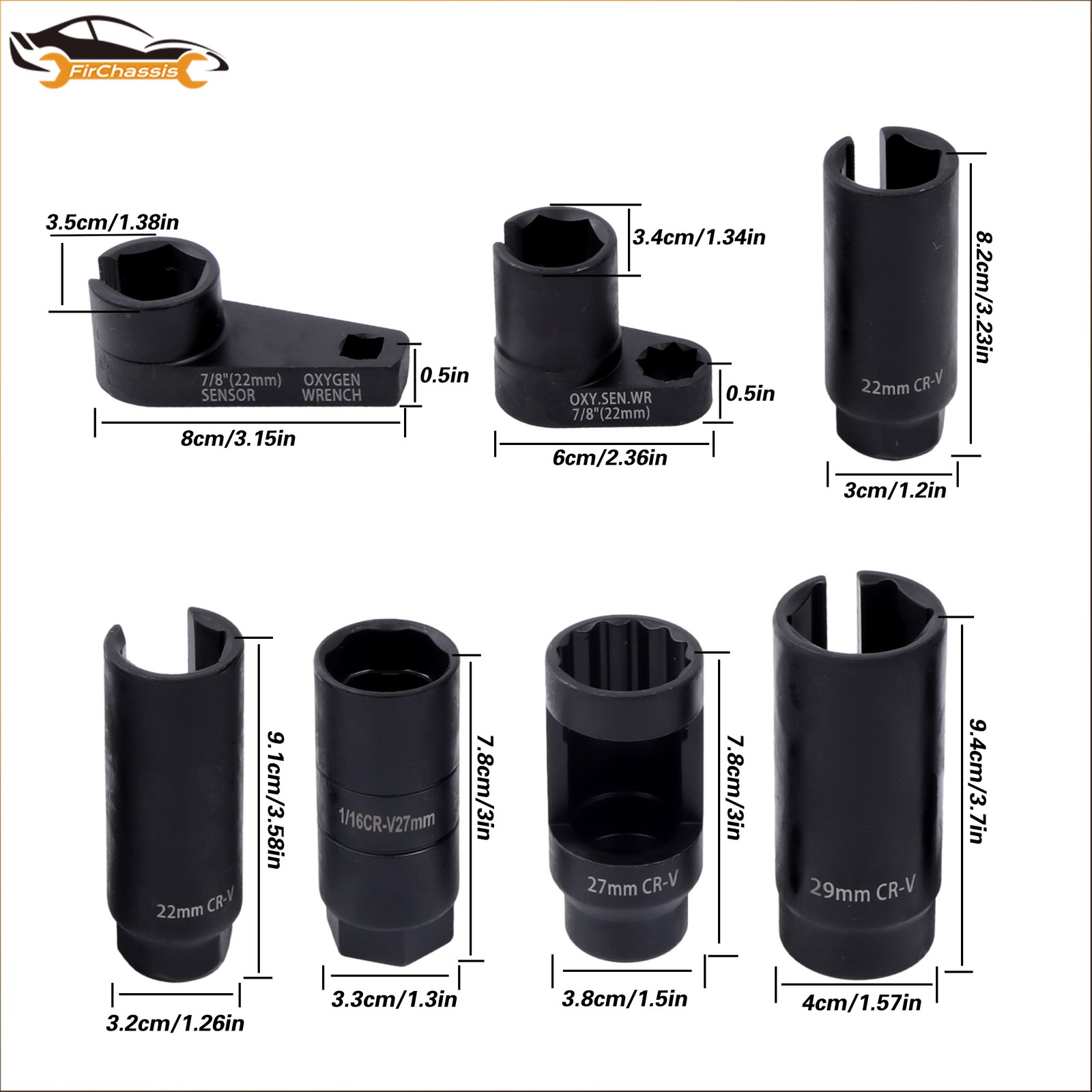O2 Oxygen Sensor & Oil Pressure Sending Unit Master Sensor Socket Set 7PCS