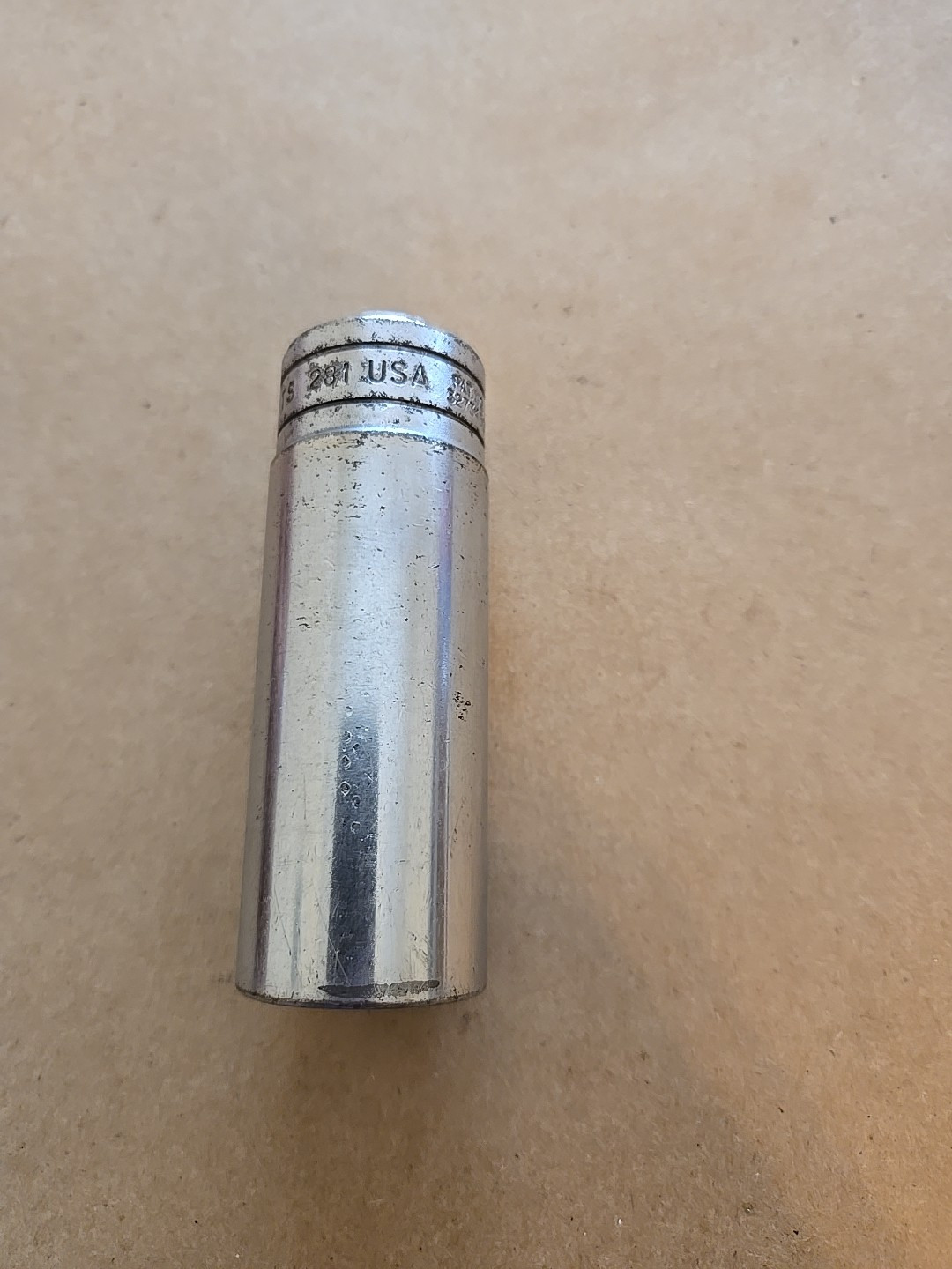 Snap On 1/2″ Drive 7/8″ 6PT SAE Deep Chrome Socket Worn TS281
