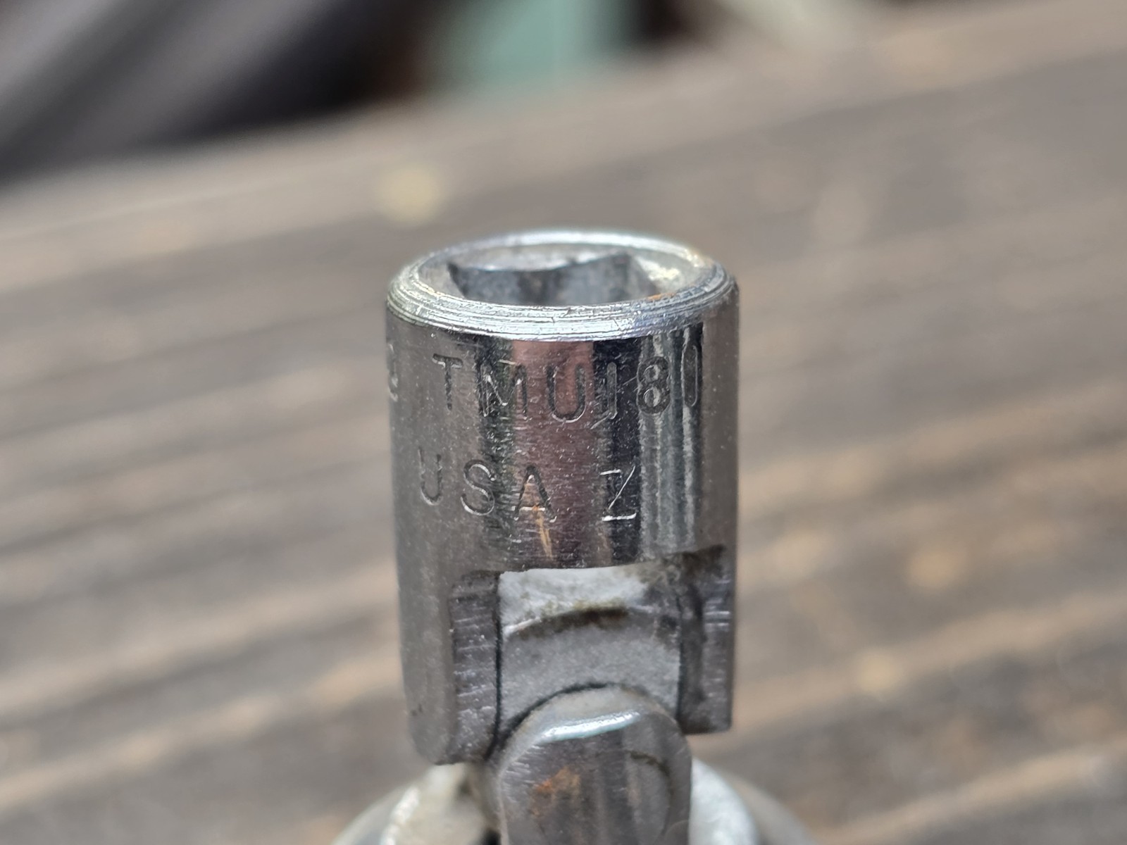 Snap-On 1/4” Dr. 9/16” 12 Point Shallow Swivel Socket TMU181 1962