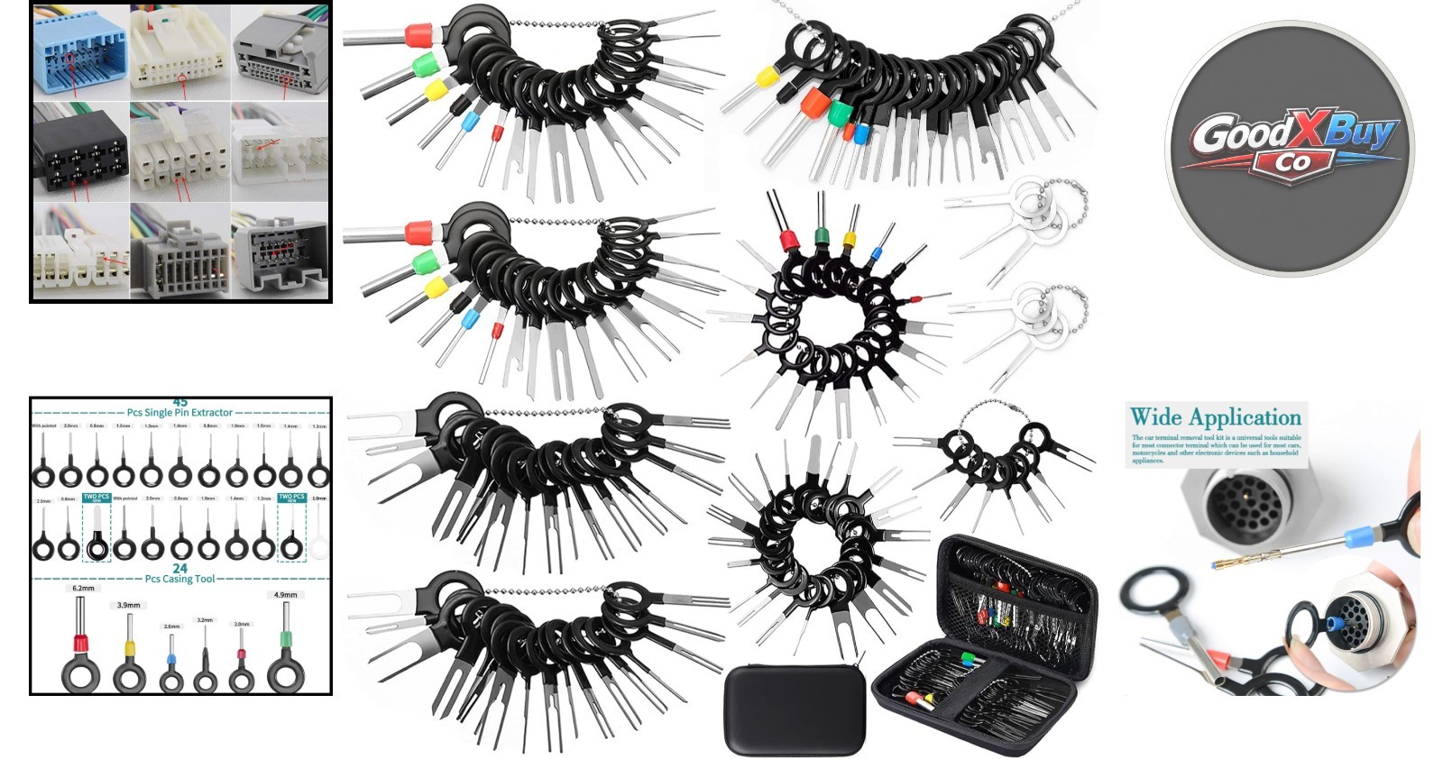 140 Pcs Car Terminal Removal Tool Kit Stainless Steel Plastic Set with Protec…