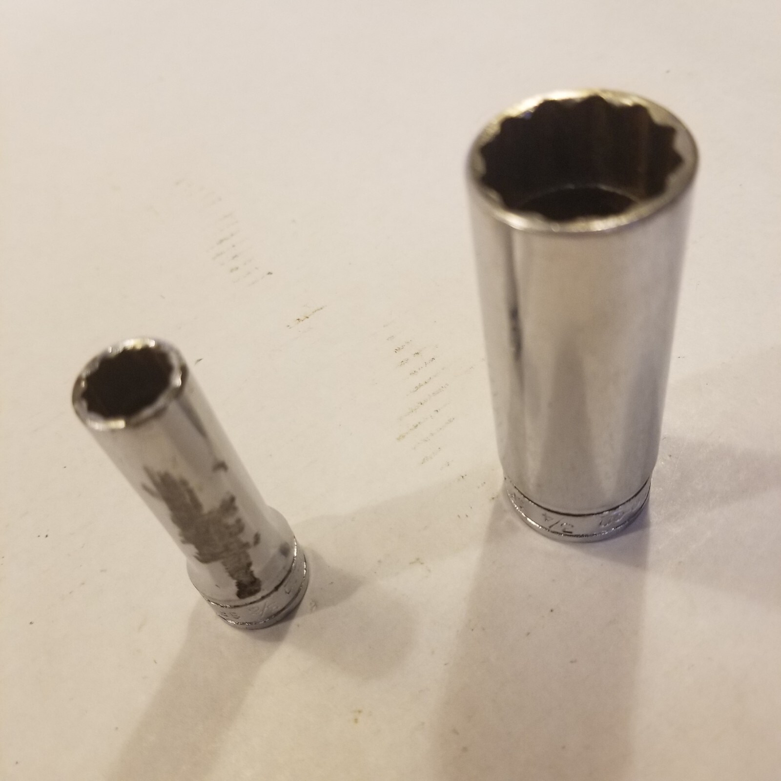 2 Snap-On Sockets 3/8″ Drive Deep 12 Point 3/4″ SF241 And 3/8″ SF121