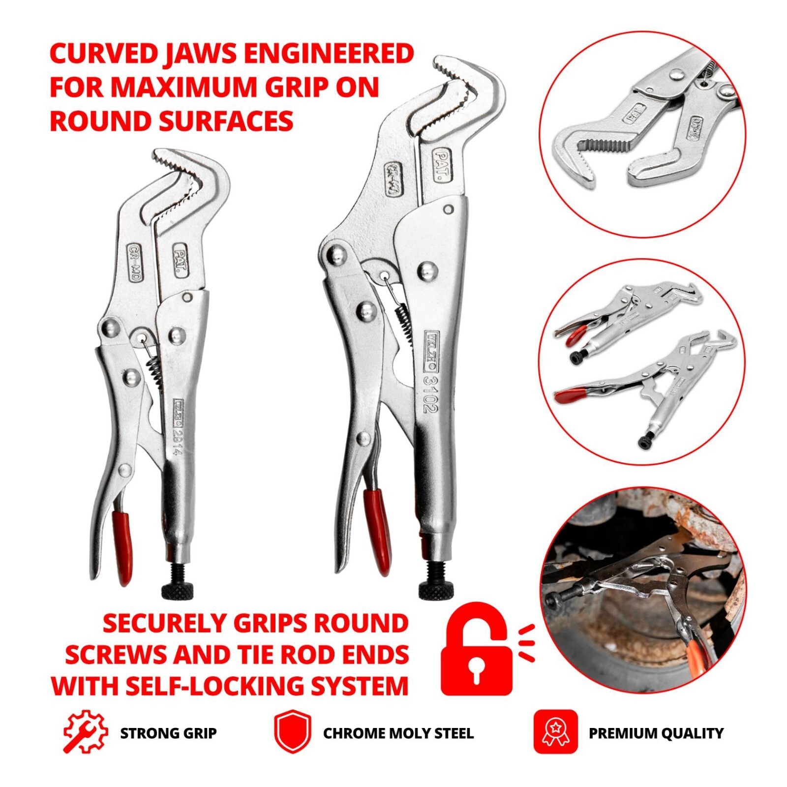 Welzh Werkzeug Parrot Nose Locking Pliers Set 7 and 9 Inch 3261-WW