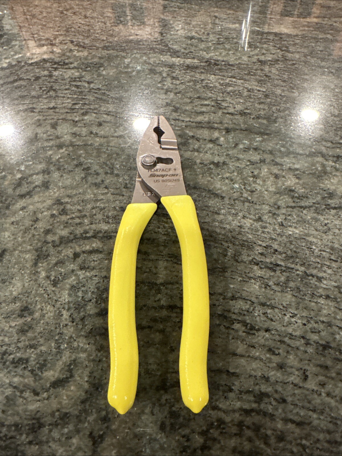 Snap On hj47acf 8” talon grip flank-jaw slip joint pliers hi viz yellow new