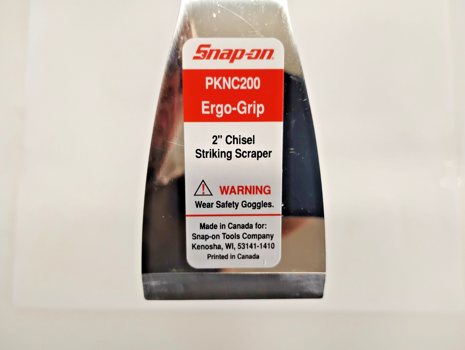 Snap-On Tools NEW SINGLE Bevel Edge Scraper STRIKING Style 2″ RED/BLACK PKNC200