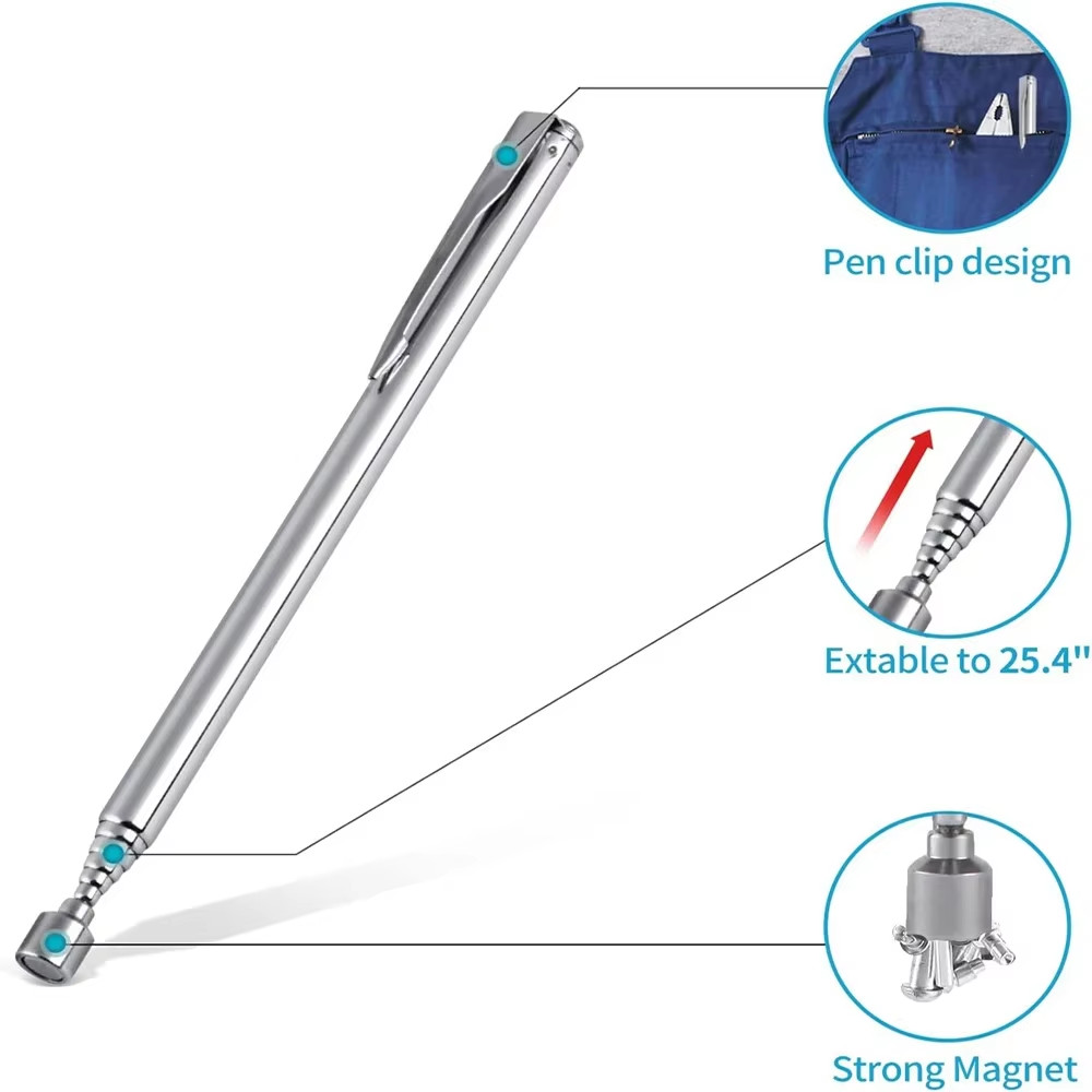 Telescopic Magnetic Pick Up Tool Long Reach Magnet Extendable Extending 3lb Pen