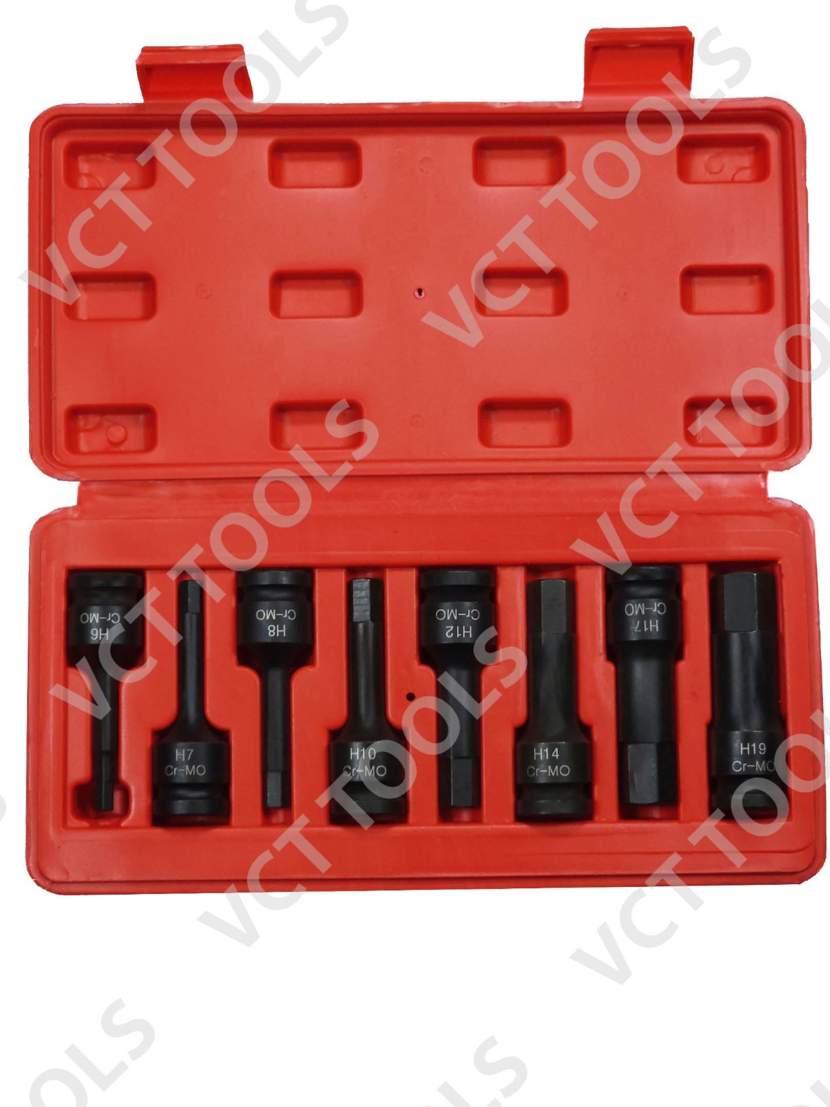8‑Piece 1/2‑Inch Drive Metric Hex Impact Socket Set – CR‑MO Steel with Case