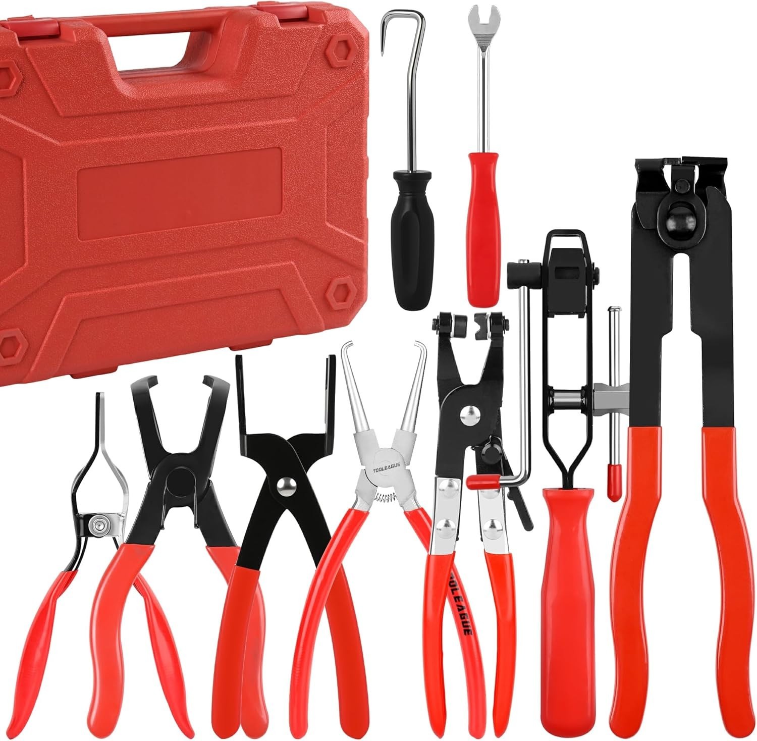9Pcs Gripped Fuel Line Disconnect Pliers Set – Durable Cr-V Steel with Case