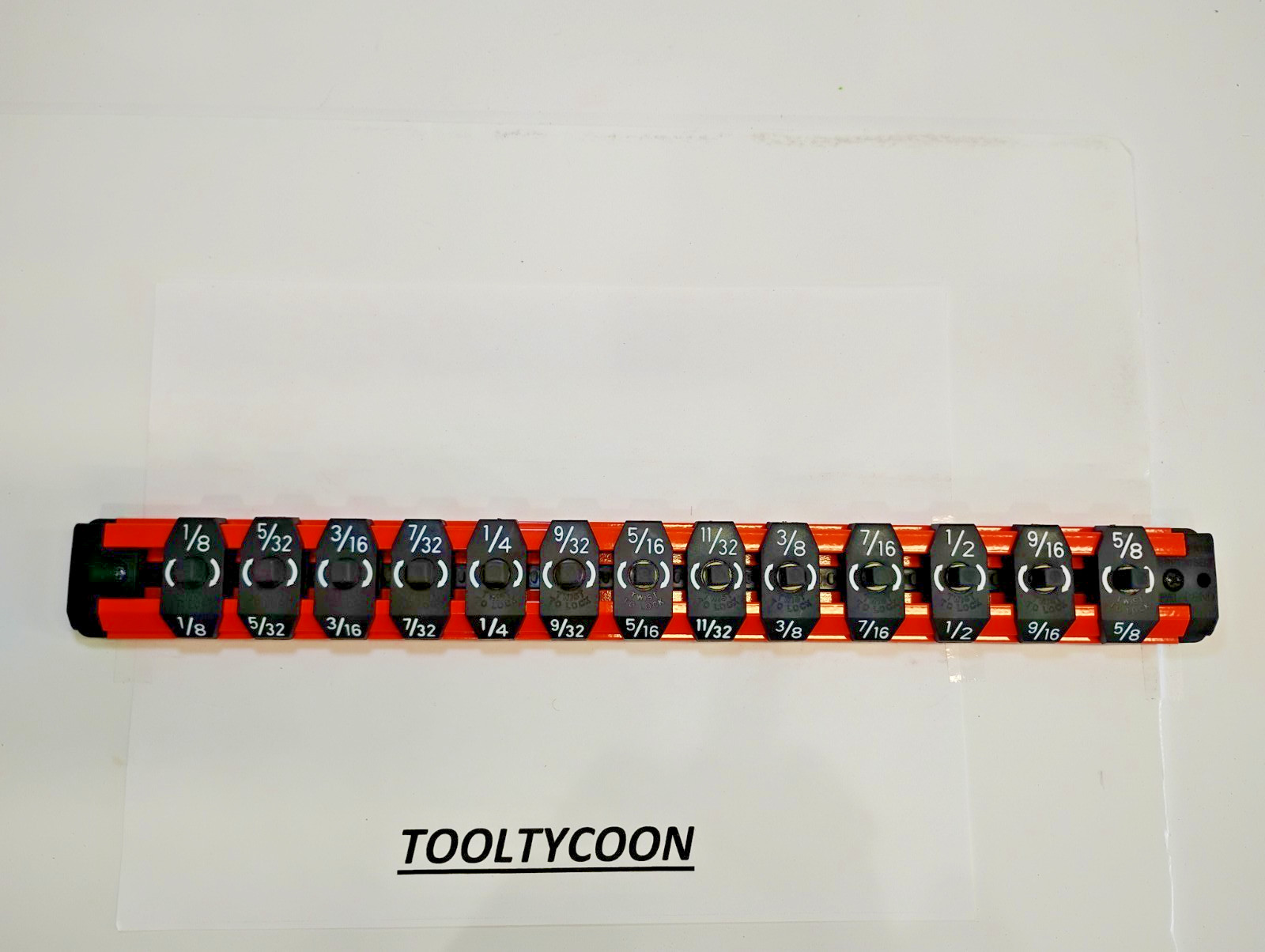 Snap-on Tools NEW ORANGE 1/4″ Drive SAE 14 Post Lock-A-Socket Rail LAS14S0