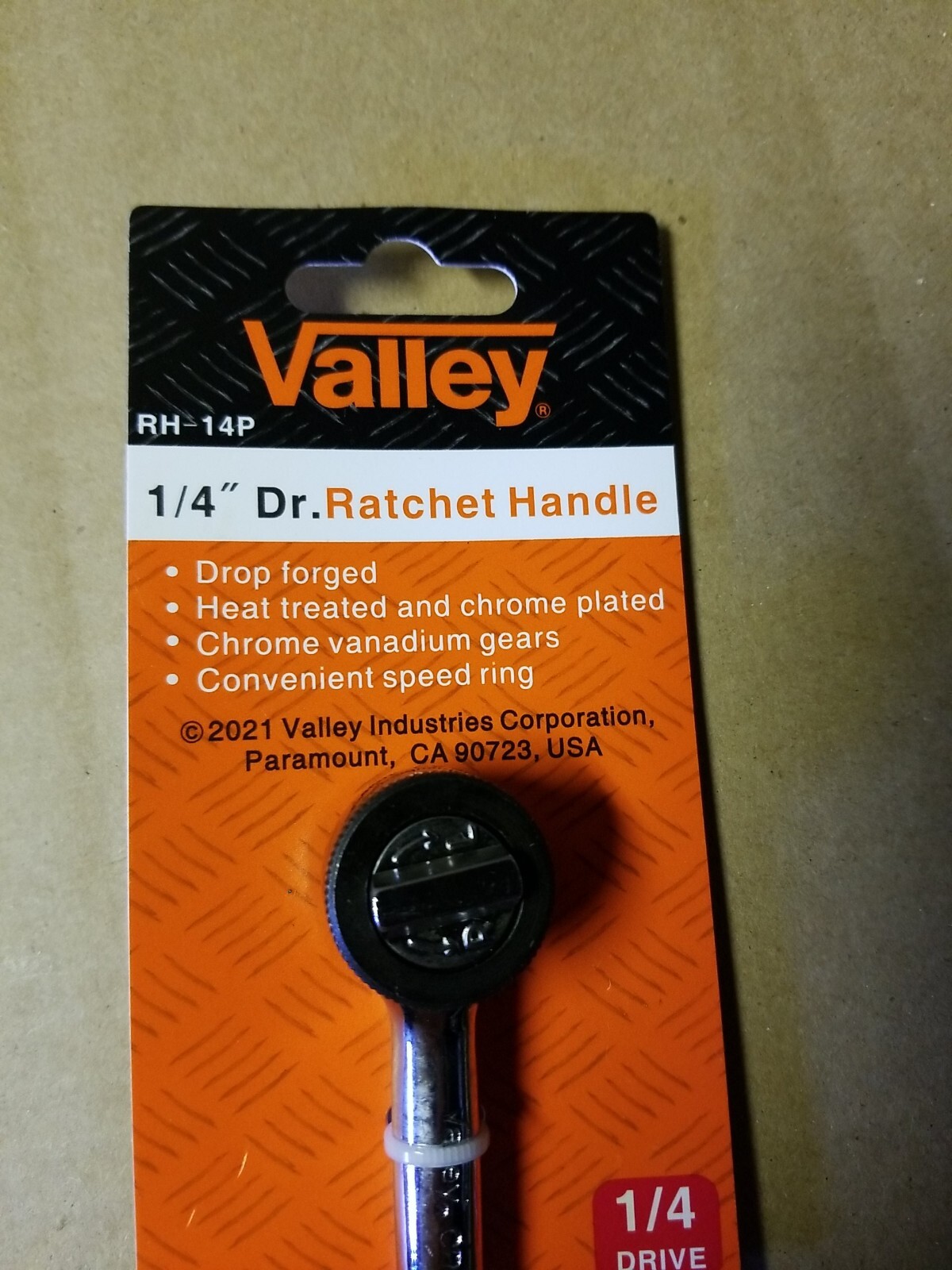 Valley Tools 1/4″ Dr. Ratchet Handle With Convenient Speed Ring RH-14P