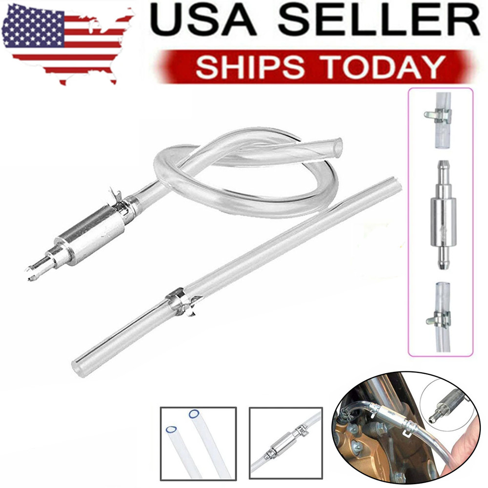 Car Motorcycle Clutch Brake Bleeder Hose One Way Valve Tube Bleeding Tool Set US