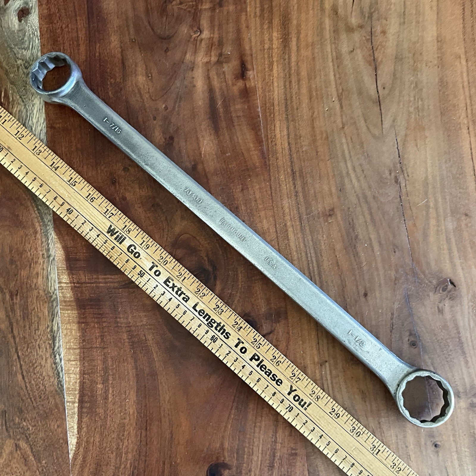 Vintage 7040B Fairmount Tool 12 Point Double Box End Wrench 1-7/16″ x 1-1/2″ USA