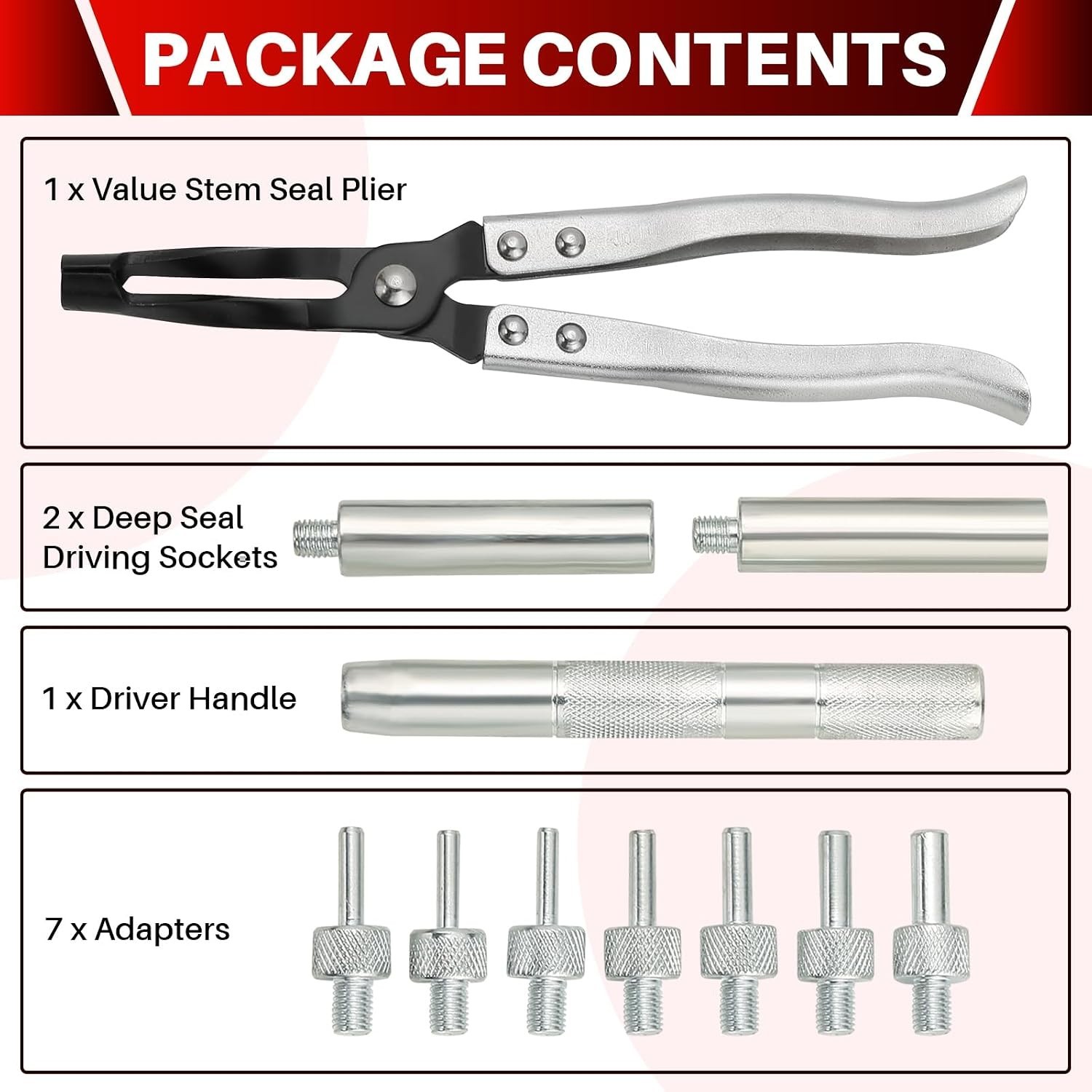 Complete Valve Stem Seal Removal Kit for Engine Repair – Lightweight & Durable