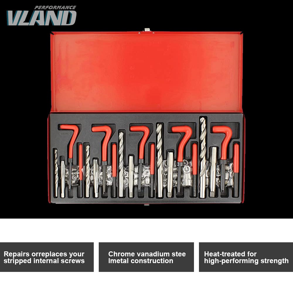 131 Pcs/Set Metric Thread Repair Insert Helicoil Threading Tool M5/M6/M8/M10/M12