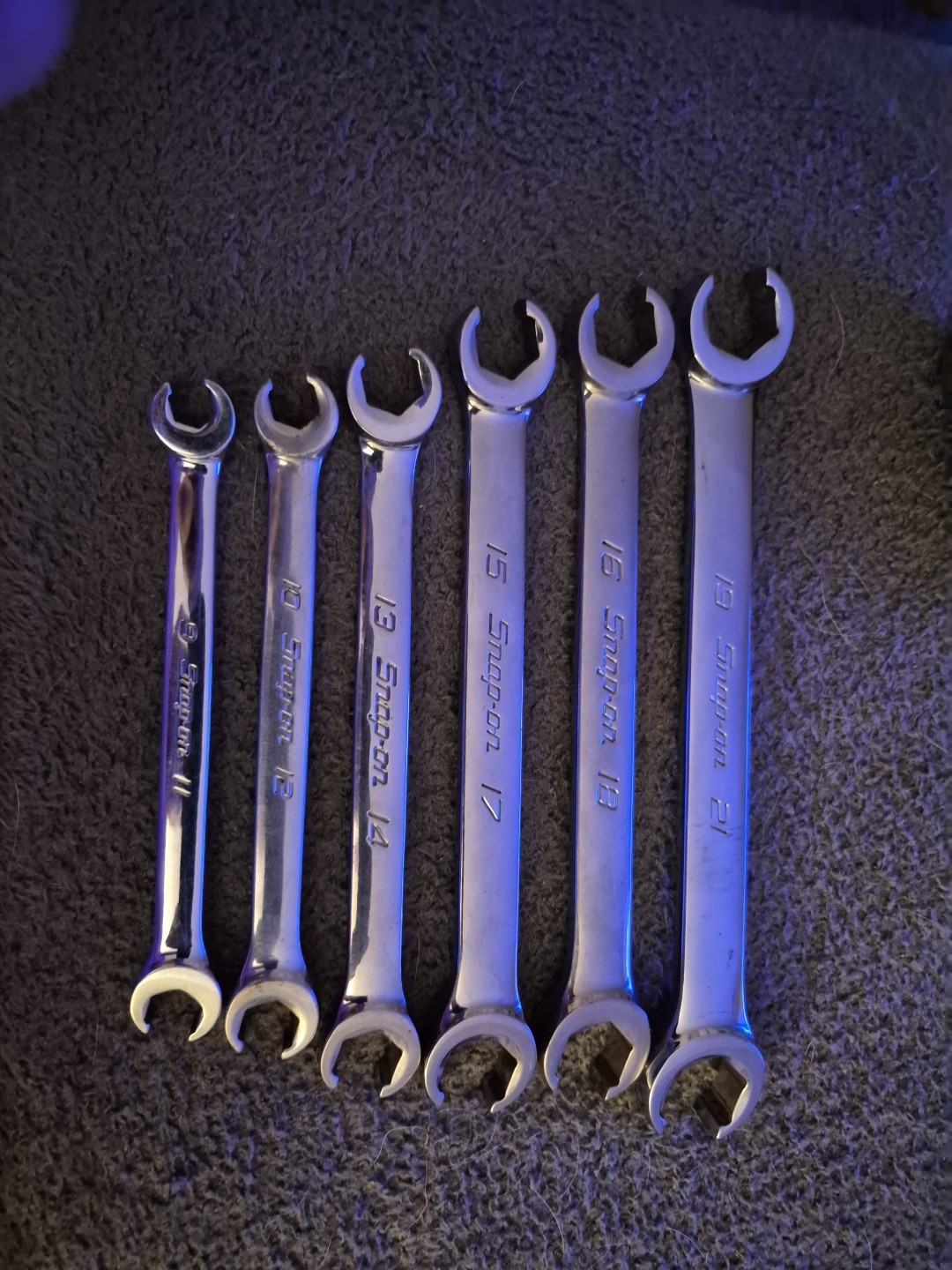 Snap-on 6pc Flare Nut Line Wrench Set Metric 9-21mm RXFMSB