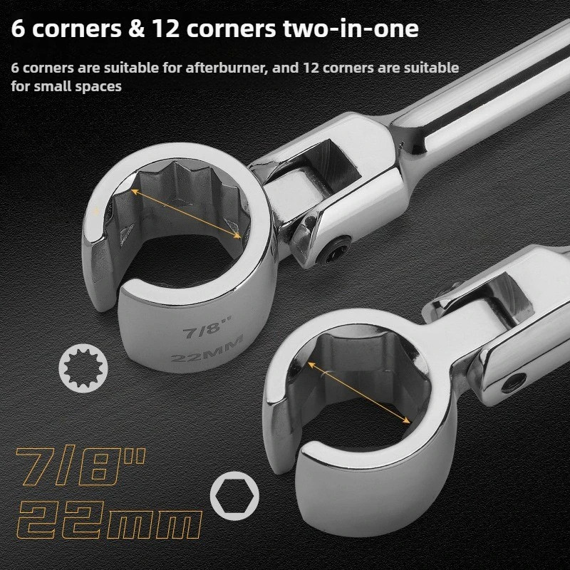 Oxygen Sensor Flex Head Wrench Adjustable Spanner Socket 22mm 7/8in Removal Tool