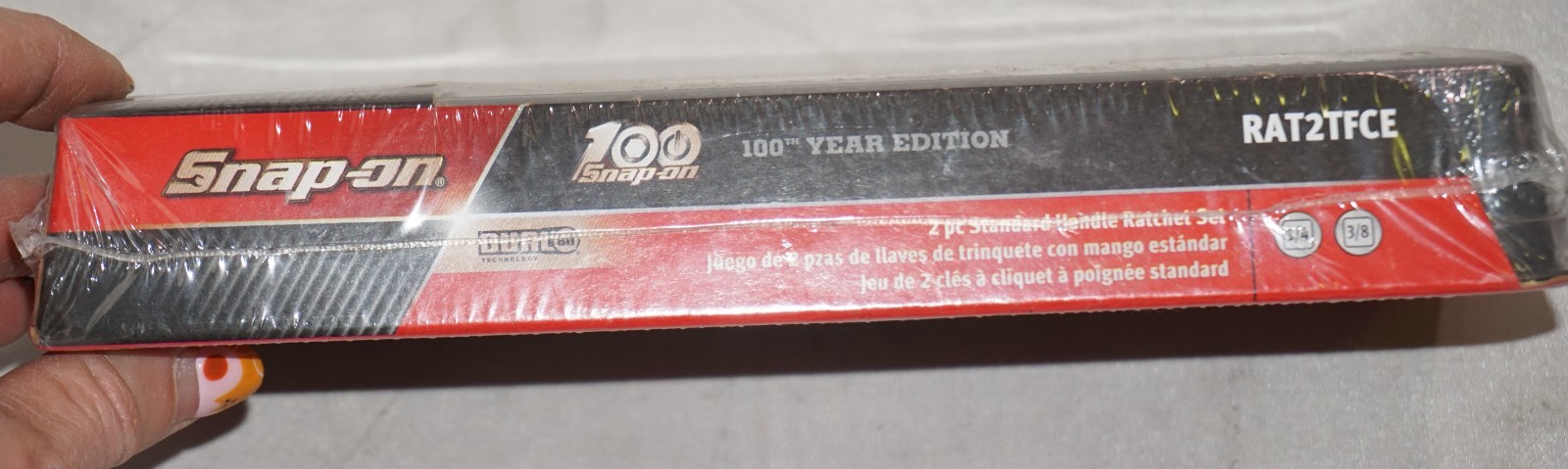 Snap On 100th 2 pc Standard Handle Ratchet Set 1/4″ 3/8″ RAT2TFCE NEW Sealed