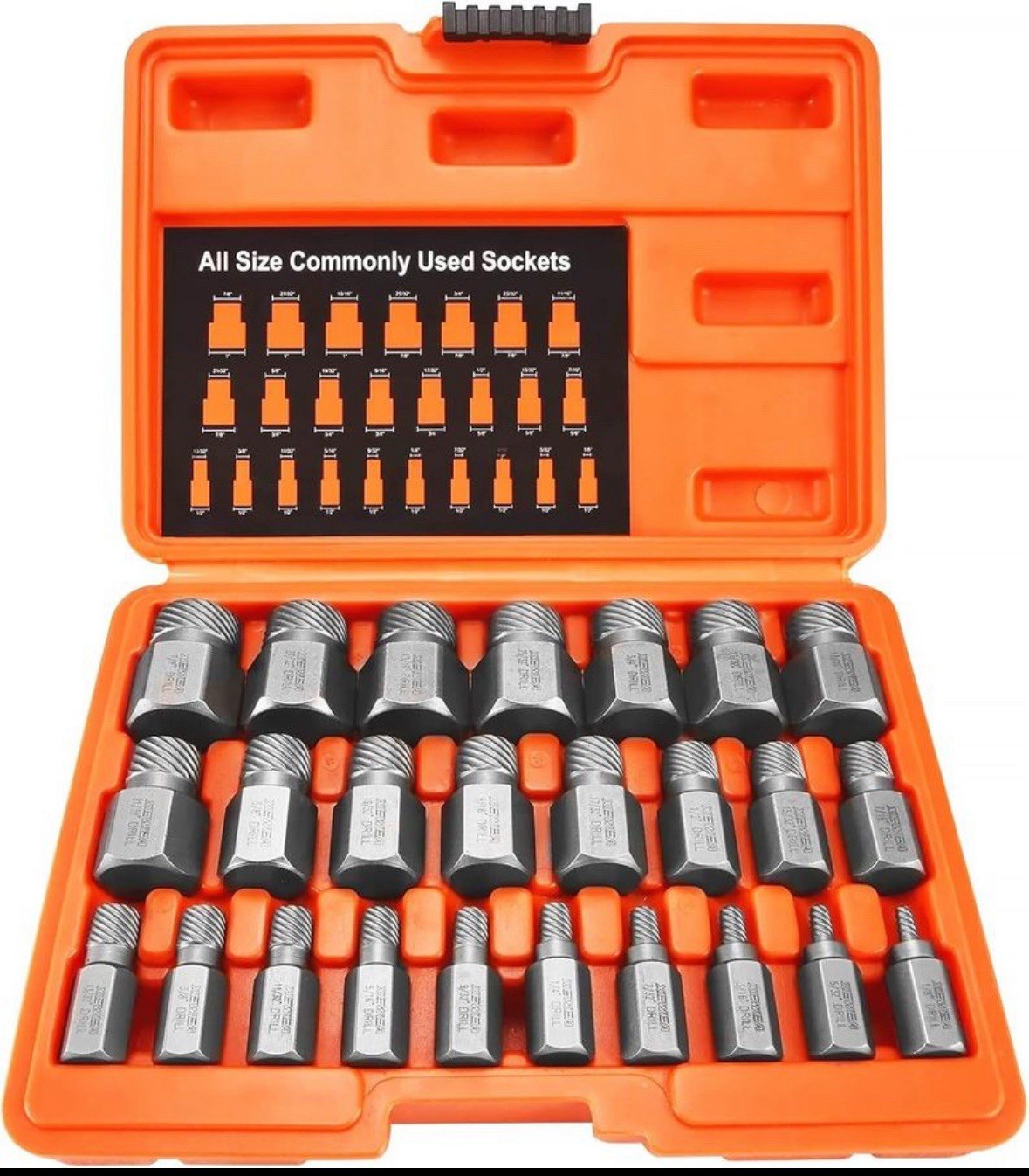 XEWEA 25-Piece Screw Extractor Set – Heavy Duty Multi-Spline Bolt Remover Kit