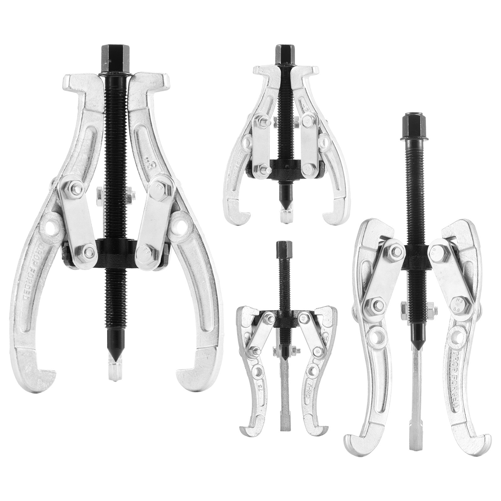 VEVOR 4Pcs 3 Jaw Gear Puller Set Gear Pulley Bearing Puller 3 in/4 in/6 in/8 in