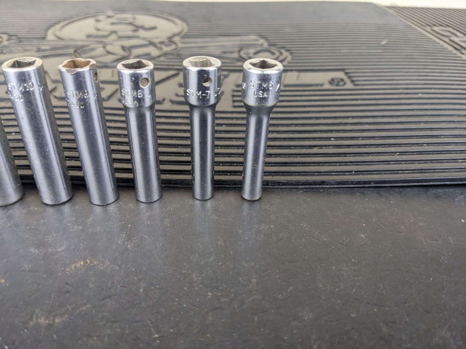 #bg158 Snap On Tools 1/4″ Drive 10 Pc SAE Deep 6 Pt Socket Set 110STMY